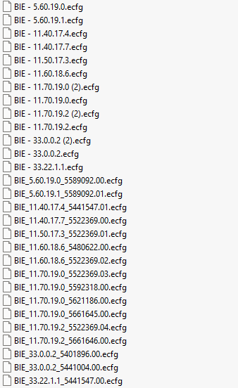 BIE ecfg files